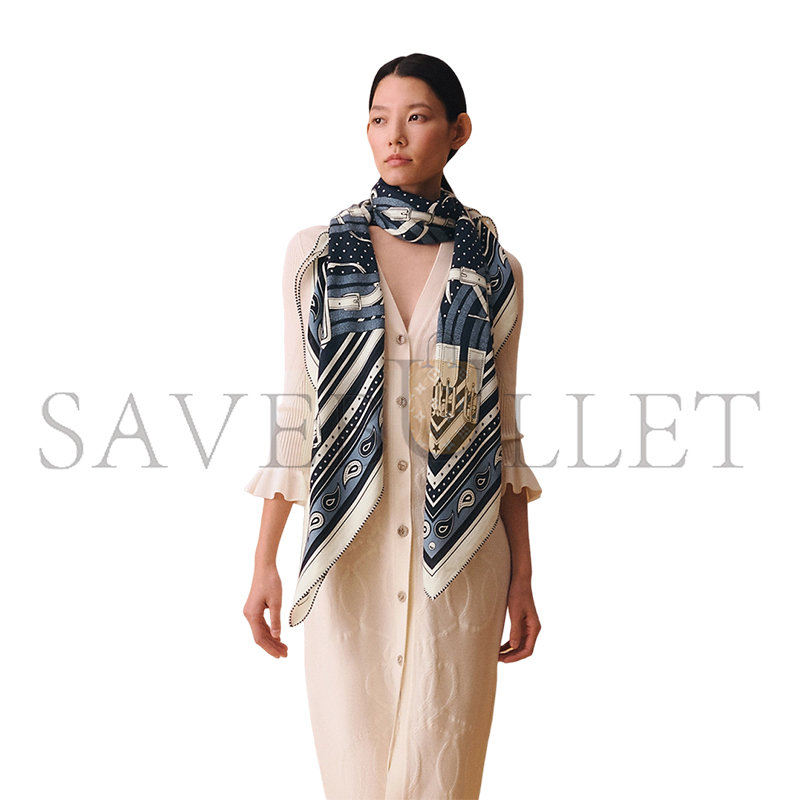 HERMES MORS A JOUETS BANDANA SHAWL 140 H244354S (135*136cm)